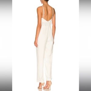 Saylor White Satin Krystal Jumpsuit NWT